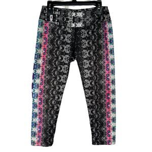 PrAna Small Roxanne Capris Leggings Stretch Abstract Hydrobloom Pull-On Multi